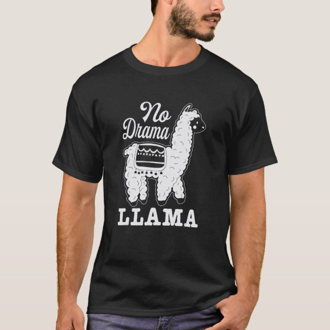 Funny No Drama Llama T-Shirt (Front)