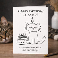 Funny No Effort Grumpy Cat with Cake