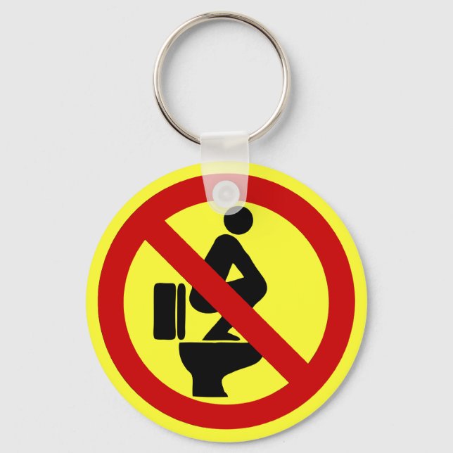 Funny NO Feet on the Seat ⚠ Thai Sign ⚠ Key Ring (Front)