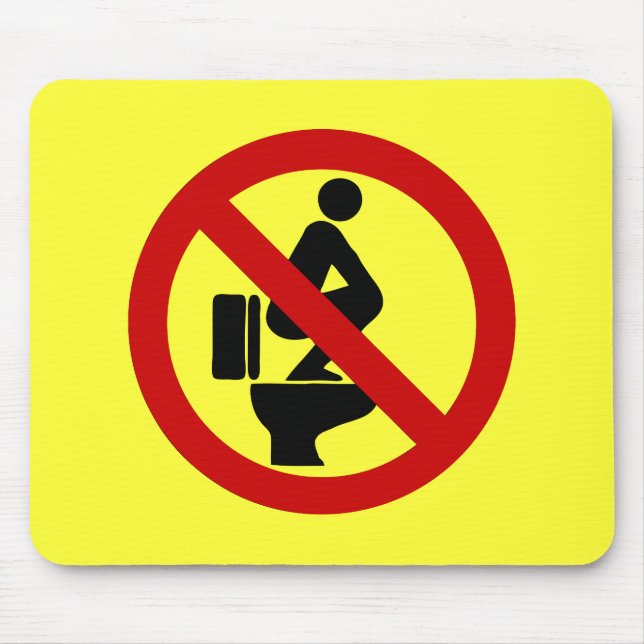 Funny NO Feet on the Seat ⚠ Thai Sign ⚠ Mouse Pad (Front)