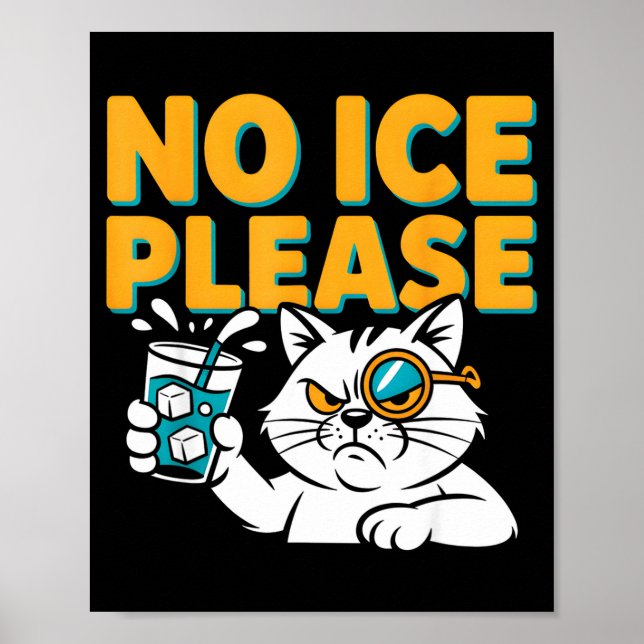Funny No Ice Cat Abolish Ice Poster (Front)