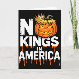 Funny No Kings Halloween 2025 Distressed Usa Flag  Card