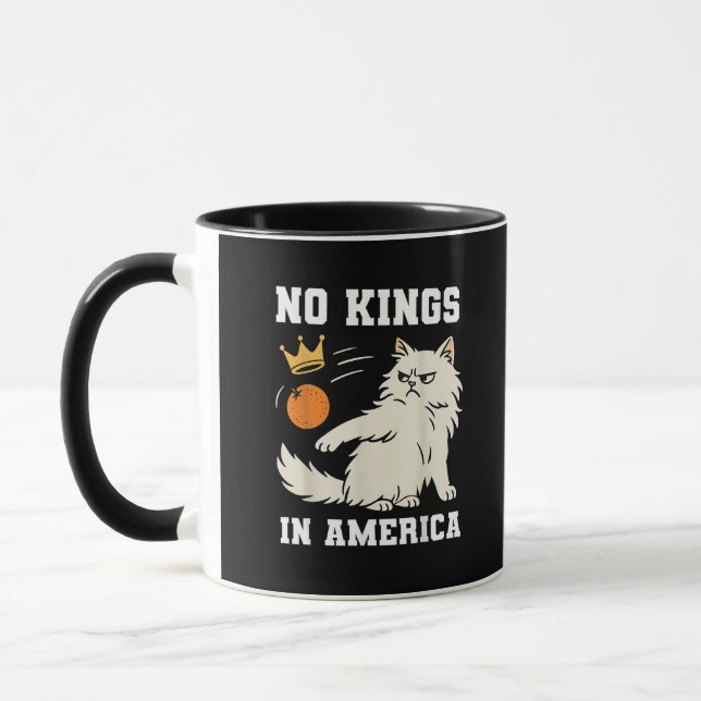 Funny No Kings in America Retro Classic Style Mug (Left)