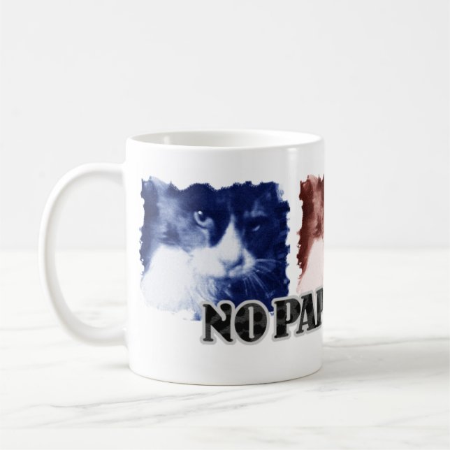 Funny No Paparazzi Cat Colour Coffee Mug (Left)
