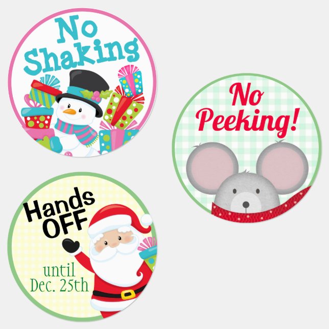 Funny "No Peeking, No Shaking, Hands Off" Santa (Group)
