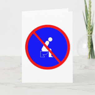 Funny No Sitting On Toilet Sign Greeting Card