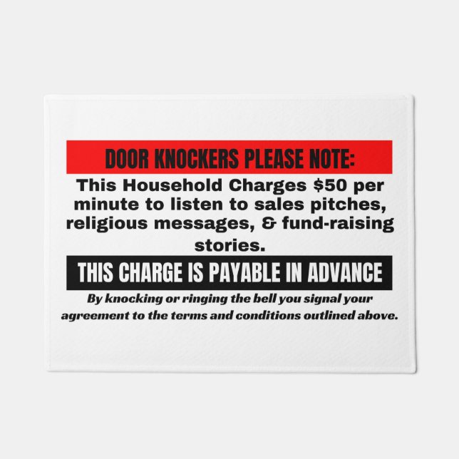 Funny No Soliciting Door Mat (Front)