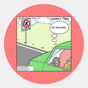Funny No Squid Zone Classic Round Sticker