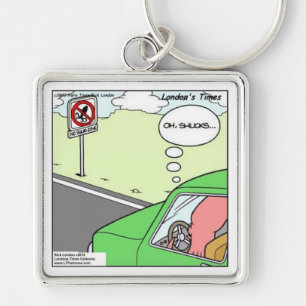 Funny No Squid Zone Key Ring