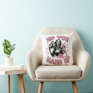 Funny No You Hang Up! Pink Grim Reaper Cushion
