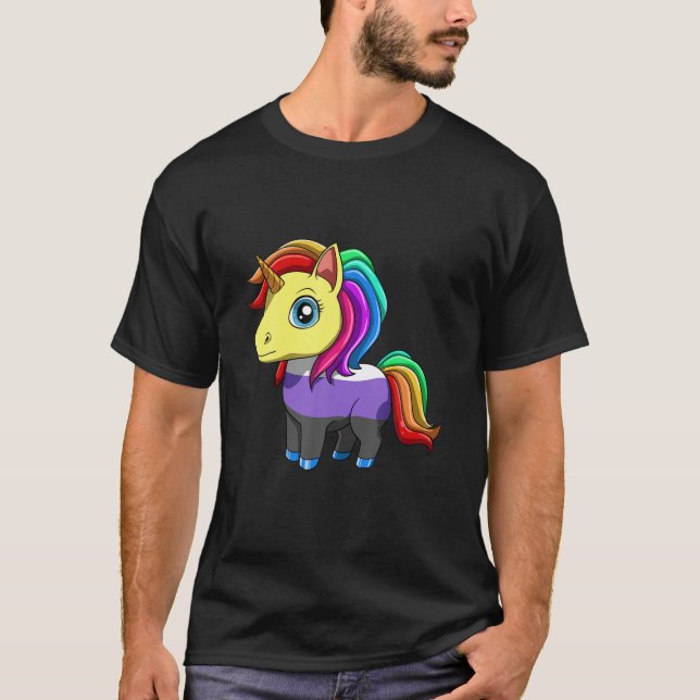 Funny Nonbinary And Genderqueer Unicorn T-Shirt (Front)