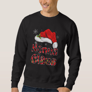 Funny Nonna Claus Red Plaid Christmas Family Pjs M Sweatshirt