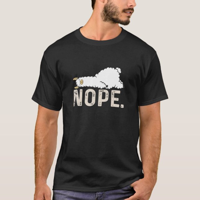 Funny Nope Not Today Lazy Llama Animal Lover T-Shirt (Front)