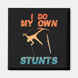 Funny Nordic Mountain Skiing Art For Men Women Ski Magnet