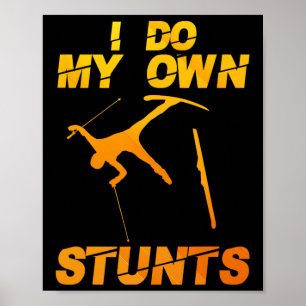 Funny Nordic Mountain Skiing Art For Men Women Ski Poster