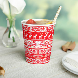 Funny  Nordic Ugly Christmas Sweater Party Paper Cups