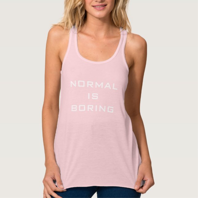 Funny Normal is Boring Black and White Hipster Singlet (Front)