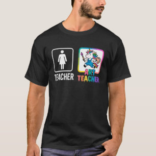 Funny Normal Teacher Symbol Vs Colourful Art Teach T-Shirt