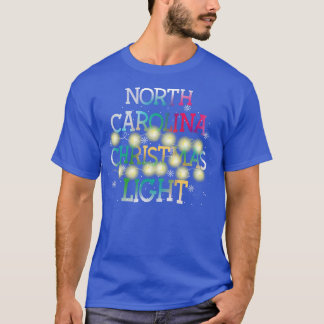 Funny North olina State Christmas Light Pyjama Cut T-Shirt