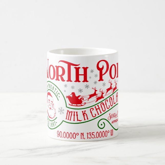 Funny North Pole Hot Chocolate Christmas Coffee Mug (Center)