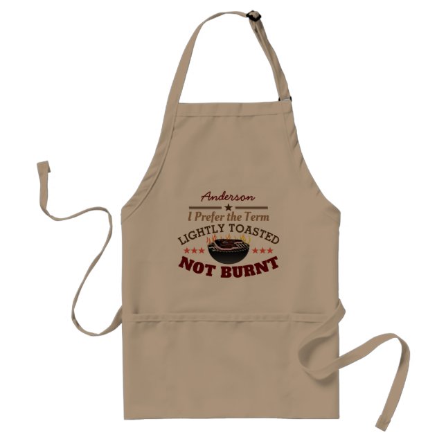 FUNNY Not Burnt with Meat on Flaming Grill Standard Apron (Front)