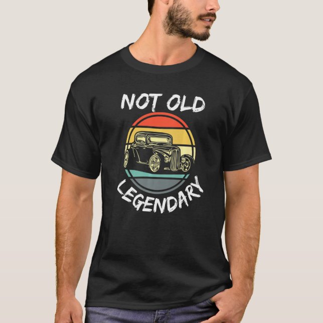 Funny Not Old Legendary Retro Sunset Gear Head Men T-Shirt (Front)