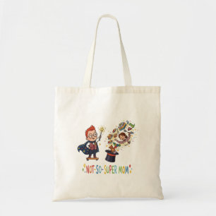 Funny Not-So-Super Mum Magic Cartoon Tote Bag