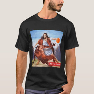 Funny Not Today Satan Jesus Crossover Basketball  T-Shirt