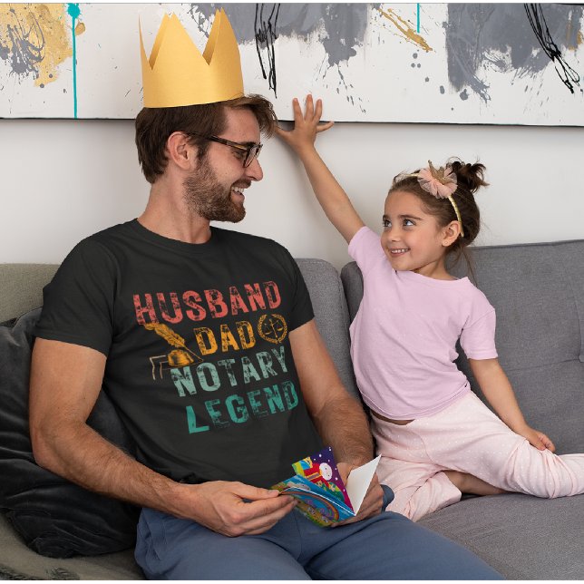 Funny Notary | Office - Husband, Dad, Notary T-Shirt (Creator Uploaded)