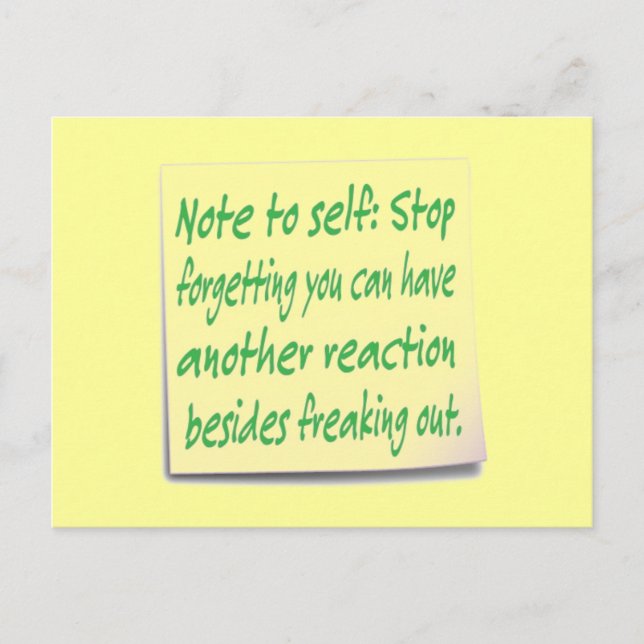 Funny Note to Self Postcard (Front)