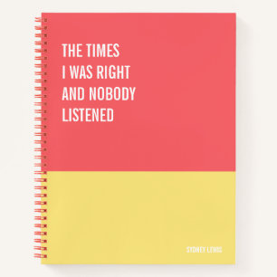 Funny Notebook, Humourous Writing Pad Journal, Not Notebook