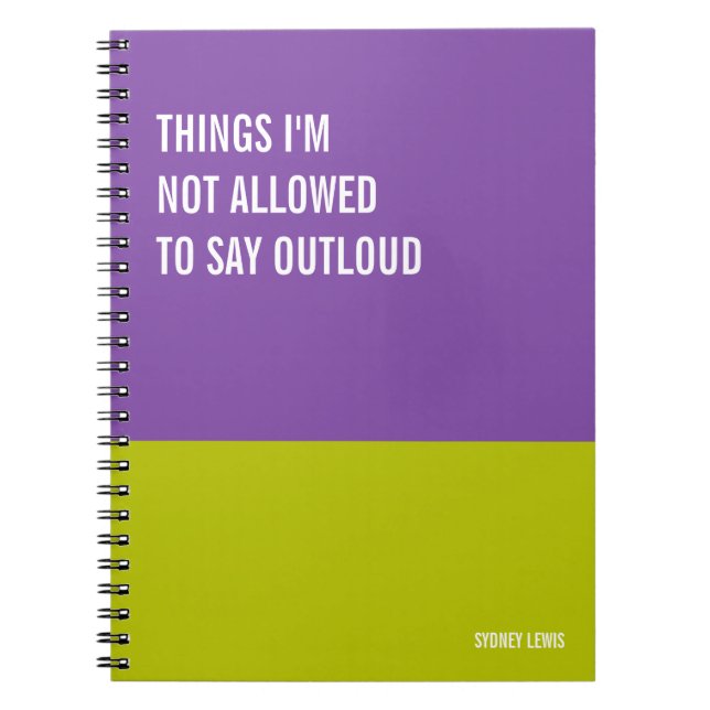 Funny Notebook, Humourous Writing Pad Journal, Not Notebook (Front)