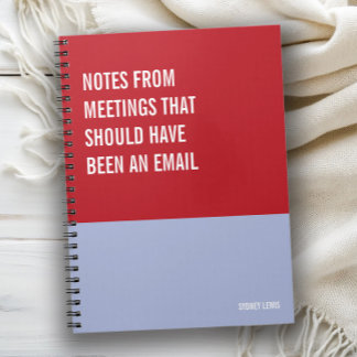 Funny Notebook, Humourous Writing Pad Journal, Not Notebook