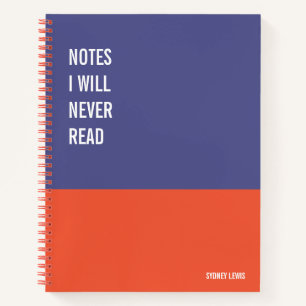 Funny Notebook, Humourous Writing Pad Journal, Not Notebook