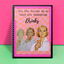 Funny Notebook Journal Best Friend Gift "Drinks"