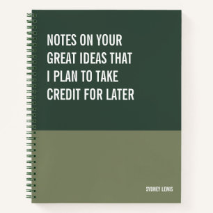 Funny Notebook, Snarky Writing Pad Journal, Note Notebook