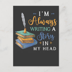 Funny Novelist Storyteller Book Writing Author Postcard