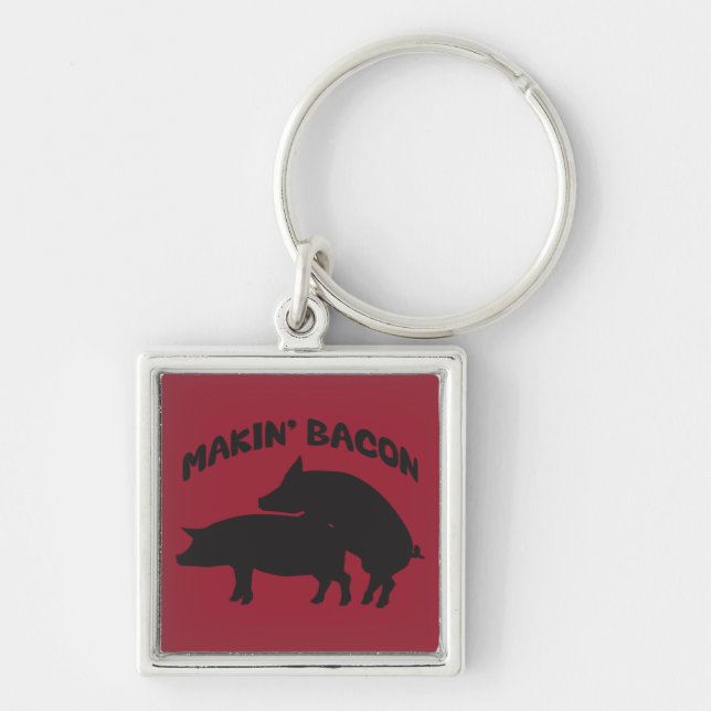 Funny novelty bacon keychain (Front)