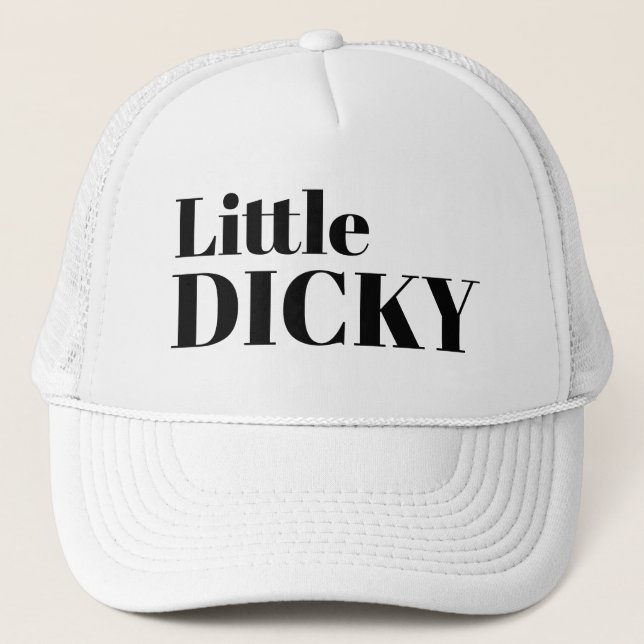 Funny Novelty Baseball LITTLE DICKY Trucker Hat (Front)