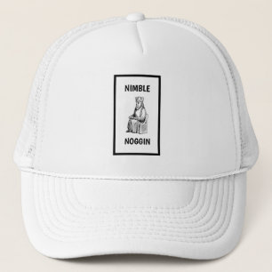 Funny Novelty Baseball NIMBLE NOGGIN Trucker Hat