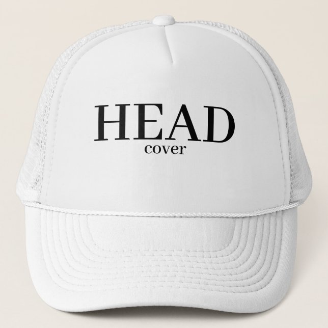 Funny Novelty Baseball Style HEAD cover Trucker Hat (Front)