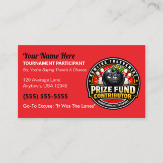Funny/Novelty Bowling Prize Fund Contributor Gag Calling Card