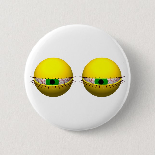 Funny Novelty Button with Tired Eyes (Front)