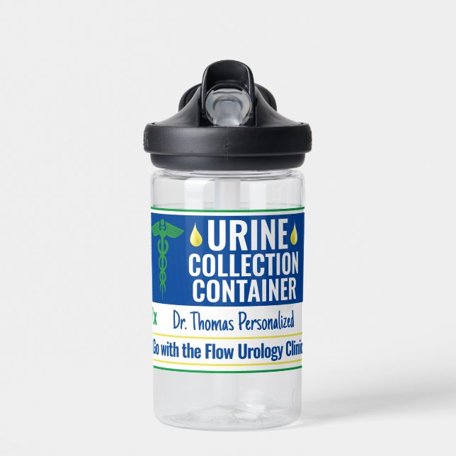 Funny Novelty Doctor Nurse Urine Collection Custom Water Bottle (Front)