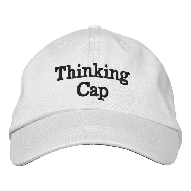 Funny Novelty Embroidered Baseball THINKING CAP (Front)