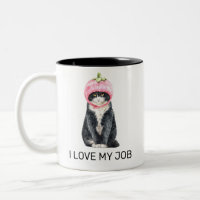 Funny novelty I love my job cat Mug