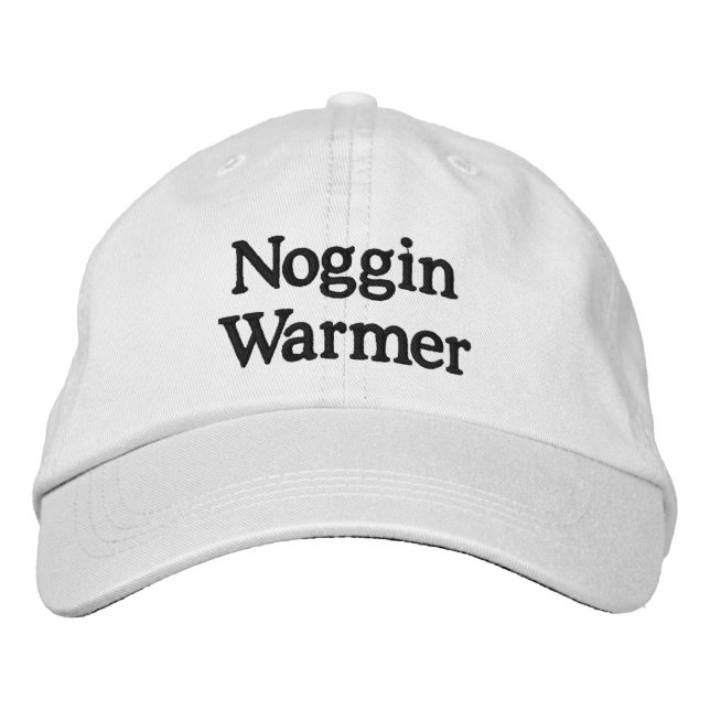 Funny Novelty NOGGIN WARMER Embroidered Hat (Front)