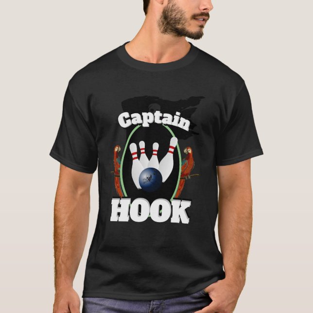 Funny Novelty Sports Bowling CAPTAIN HOOK T-Shirt (Front)