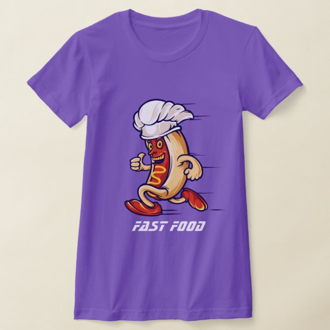 Funny novelty sports football FAST FOOD HOT DOG T- T-Shirt (Laydown)