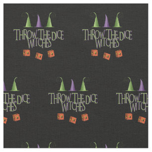 Funny Novelty Throw The Dice Witches Bunco Fabric